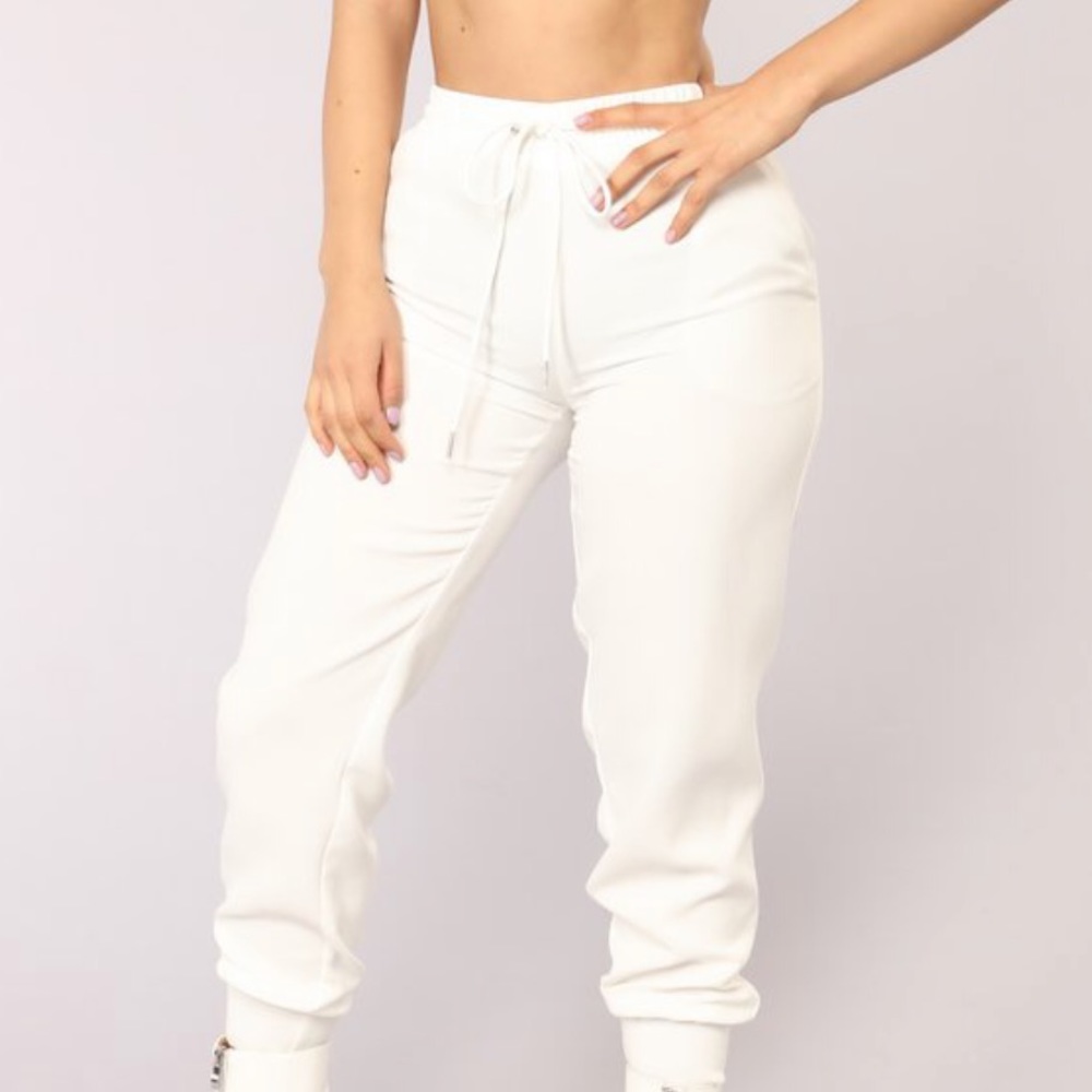 White Fashion Nova Joggers